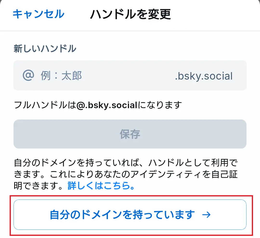 BlueSkyのアカウント設定操作イメージ2