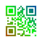 QRドット部分を赤緑青のグラデーションに変更した画像