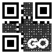 QRドット部分で指定した画像を表現したQRコード画像